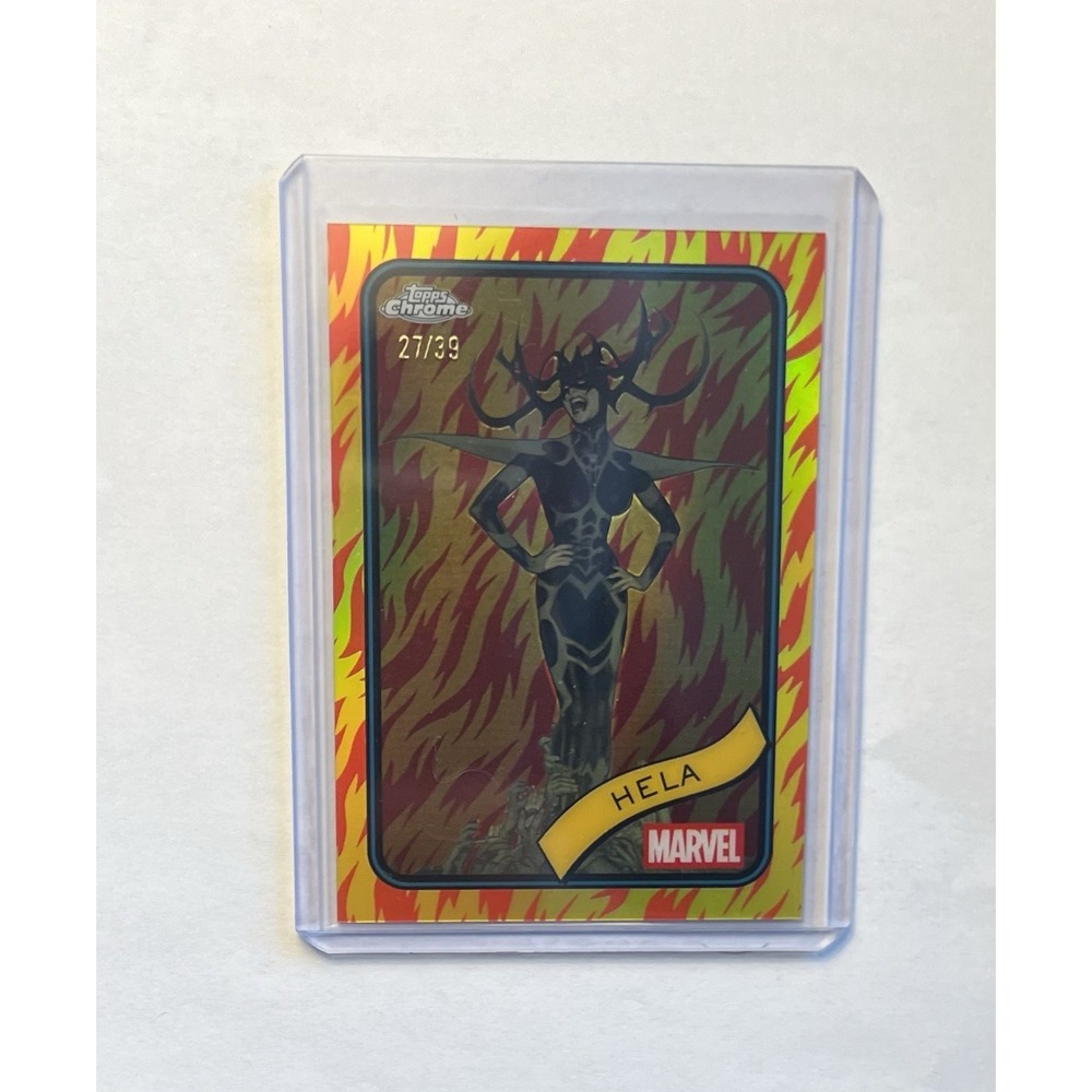 2025 Topps Chrome Marvel Hela Human Torch Red‎ Lava Refractor /39